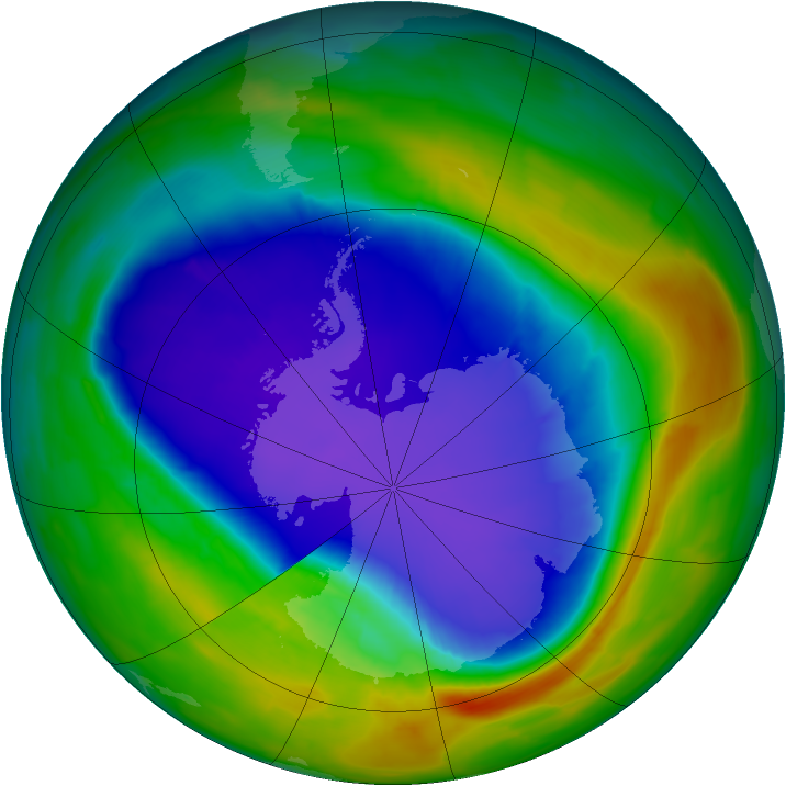 Antarctic ozone map for 27 September 2013